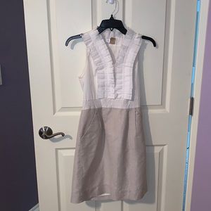 LOFT White and Gold Cocktail Dress